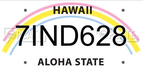7IND628 Hawaii License Plate