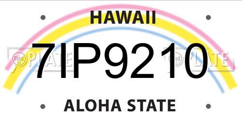7IP9210 Hawaii License Plate