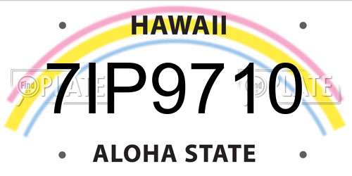 7IP9710 Hawaii License Plate