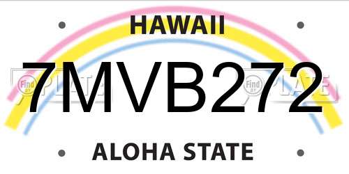 7MVB272 Hawaii License Plate
