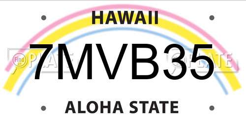 7MVB35 Hawaii License Plate