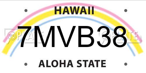 7MVB38 Hawaii License Plate
