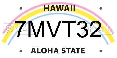 7MVT32 Hawaii License Plate