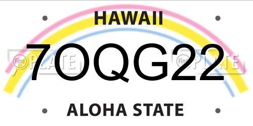 7OQG22 Hawaii License Plate