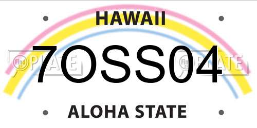 7OSS04 Hawaii License Plate