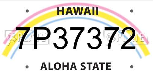 7P37372 Hawaii License Plate
