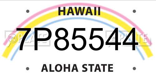 7P85544 Hawaii License Plate