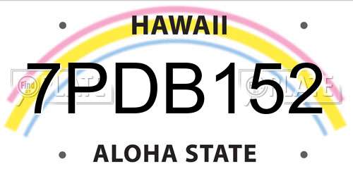 7PDB152 Hawaii License Plate