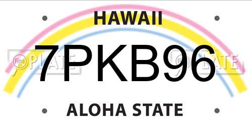 7PKB96 Hawaii License Plate