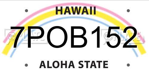 7POB152 Hawaii License Plate