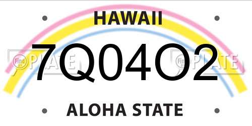 7Q04O2 Hawaii License Plate