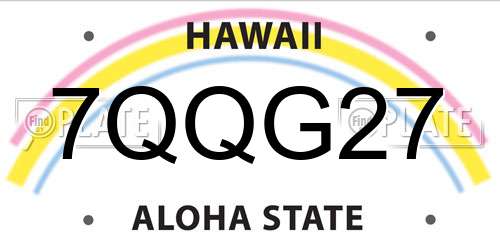 7QQG27 Hawaii License Plate
