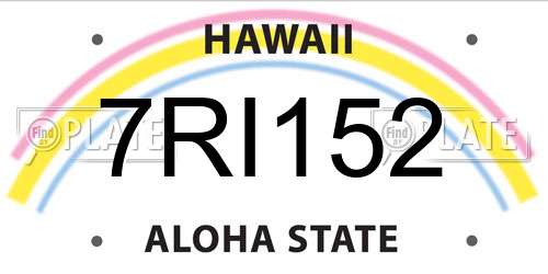 7RI152 Hawaii License Plate