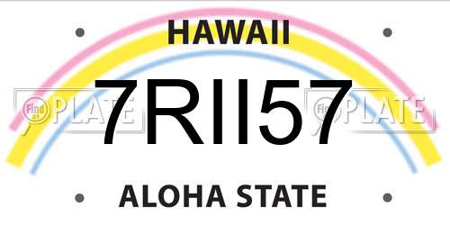 7RII57 Hawaii License Plate