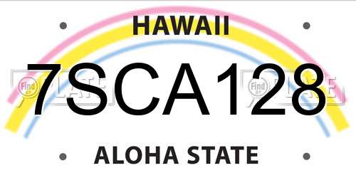 7SCA128 Hawaii License Plate