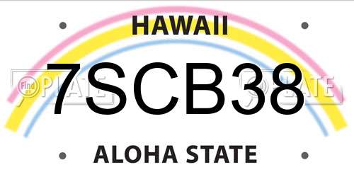 7SCB38 Hawaii License Plate