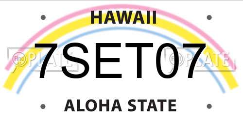 7SET07 Hawaii License Plate