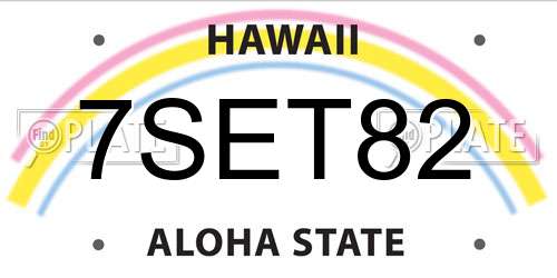 7SET82 Hawaii License Plate
