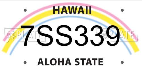 7SS339 Hawaii License Plate
