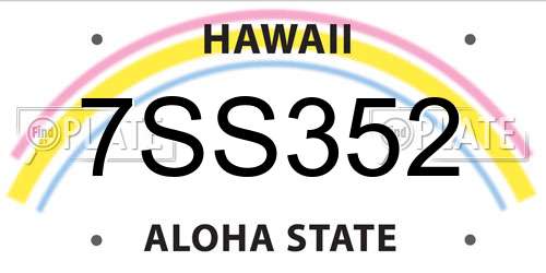 7SS352 Hawaii License Plate