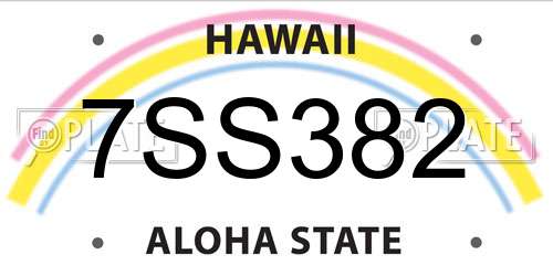 7SS382 Hawaii License Plate