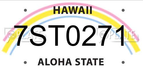 7ST0271 Hawaii License Plate