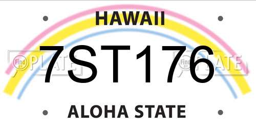 7ST176 Hawaii License Plate