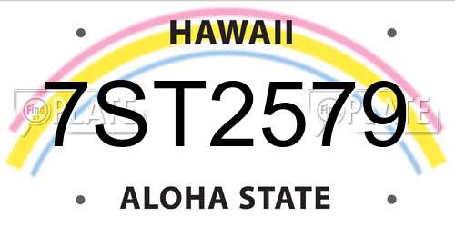 7ST2579 Hawaii License Plate