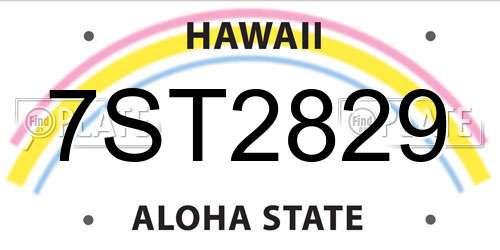7ST2829 Hawaii License Plate