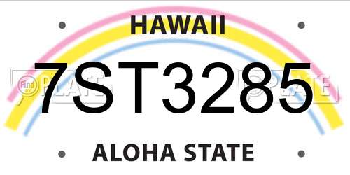 7ST3285 Hawaii License Plate