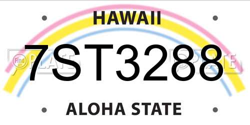 7ST3288 Hawaii License Plate