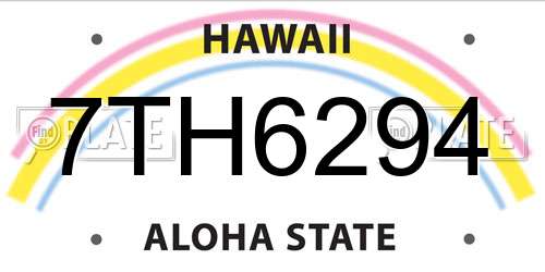 7TH6294 Hawaii License Plate