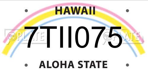 7TII075 Hawaii License Plate