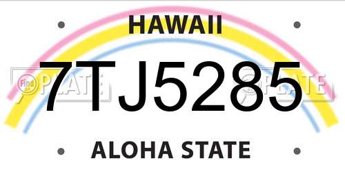 7TJ5285 Hawaii License Plate