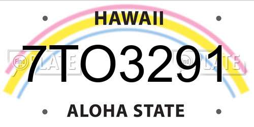 7TO3291 Hawaii License Plate