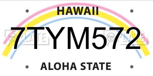 7TYM572 Hawaii License Plate