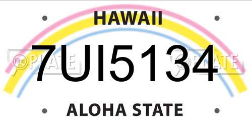 7UI5134 Hawaii License Plate
