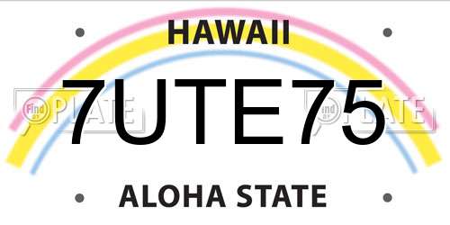 7UTE75 Hawaii License Plate