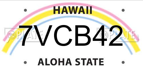 7VCB42 Hawaii License Plate