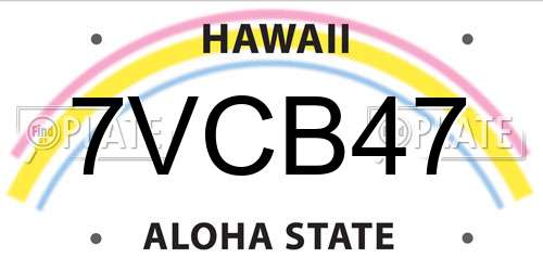 7VCB47 Hawaii License Plate