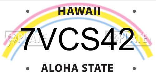 7VCS42 Hawaii License Plate