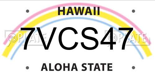 7VCS47 Hawaii License Plate