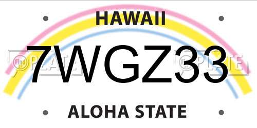 7WGZ33 Hawaii License Plate