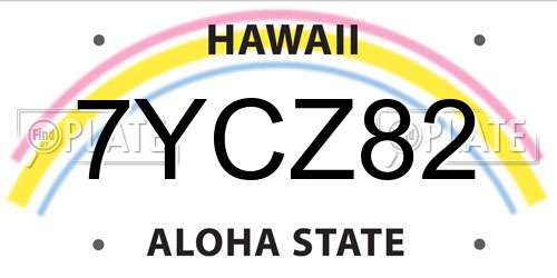 7YCZ82 Hawaii License Plate