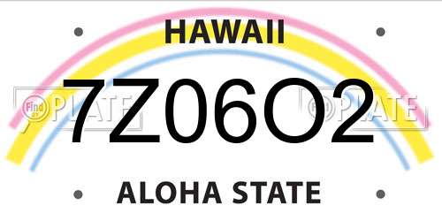 7Z06O2 Hawaii License Plate