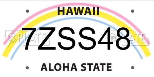 7ZSS48 Hawaii License Plate