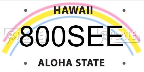 800SEE Hawaii License Plate