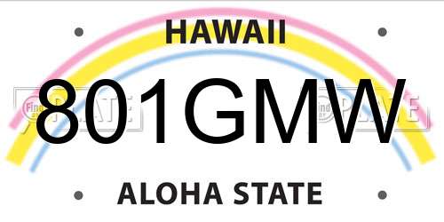 801GMW Hawaii License Plate