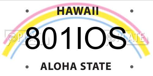 801IOS Hawaii License Plate