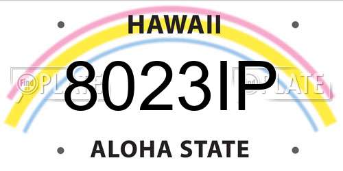 8023IP Hawaii License Plate